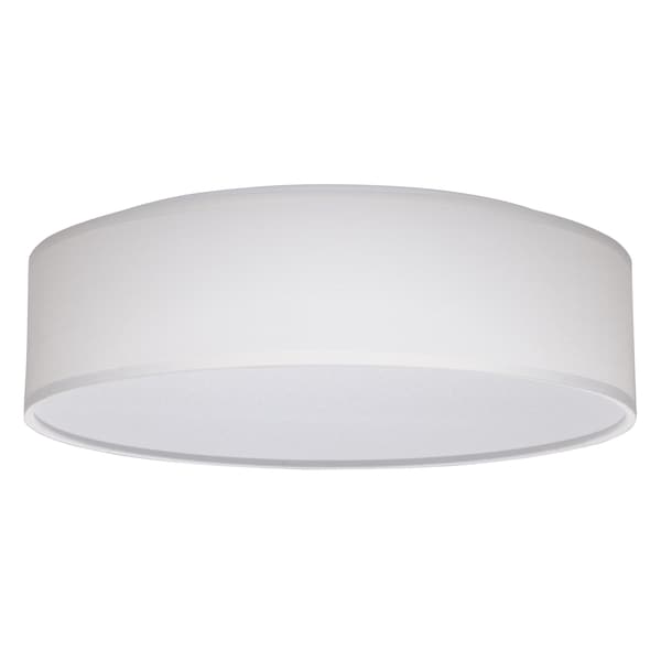 Nuvo 15-Inch CCT Selectable Fabric Drum LED Decor Flsh Mnt Fixture, White Fabric Shade, Acrylic Diffuser 62/999 - main